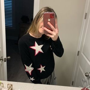 Banana republic black/pink/blue star sweater